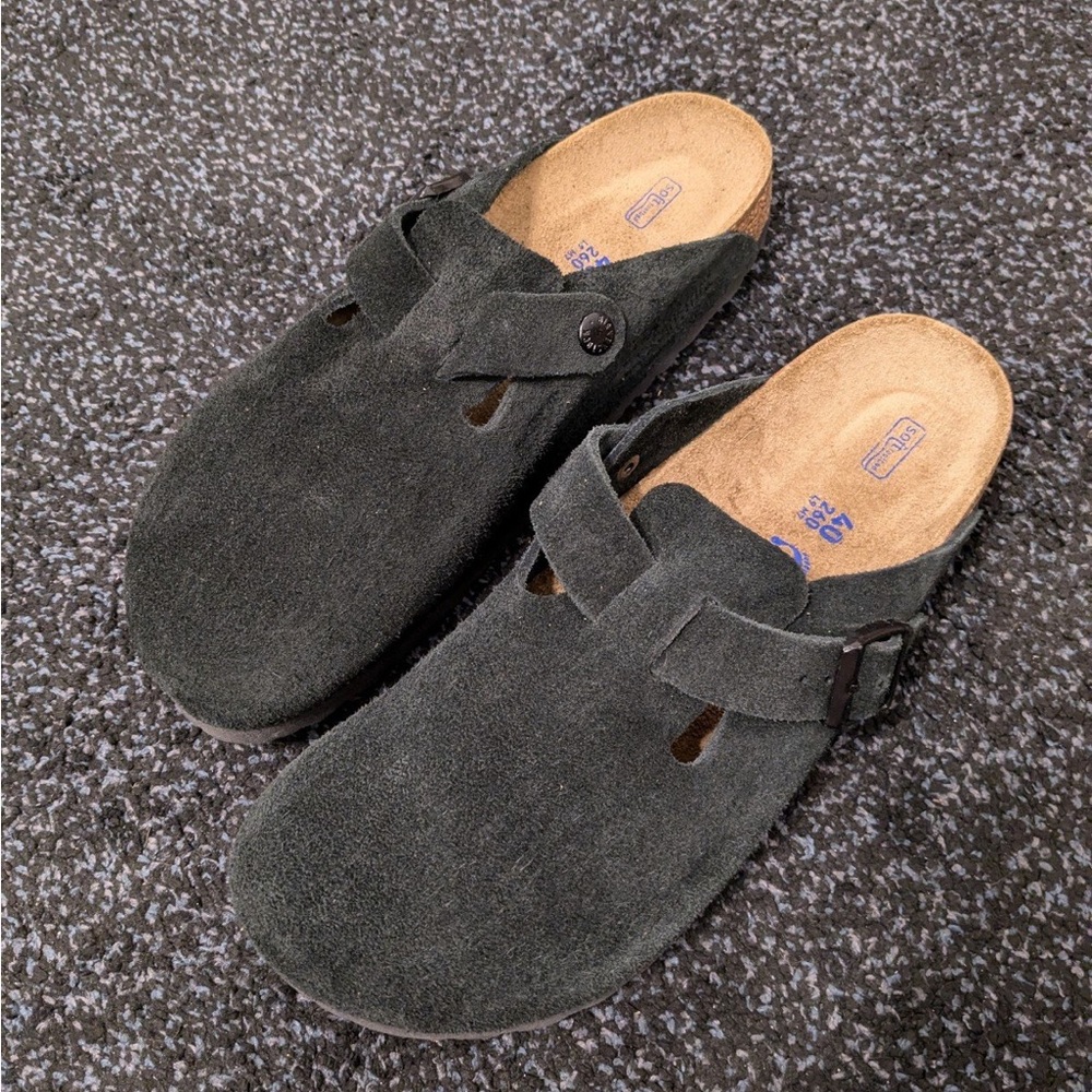Birkenstock Boston Soft Footbed Suede Leather Size US Men's 7 Women's 9 EU 40